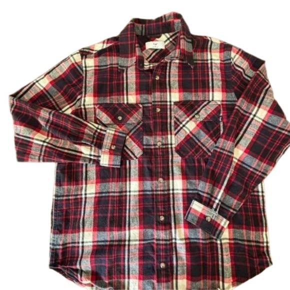 TNA men's plaid button down 100% cotton long sleeve shirt casual size M - Picture 3 of 11